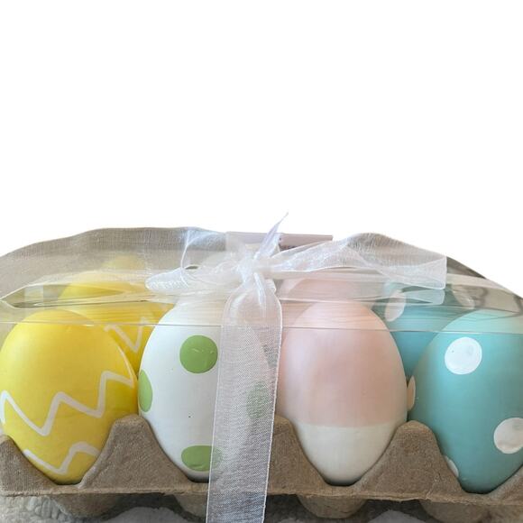The Farmhouse Easter Eggs Boxed Set of 12 Pastel Colors Polka Dot Spring Decor - Picture 14 of 14